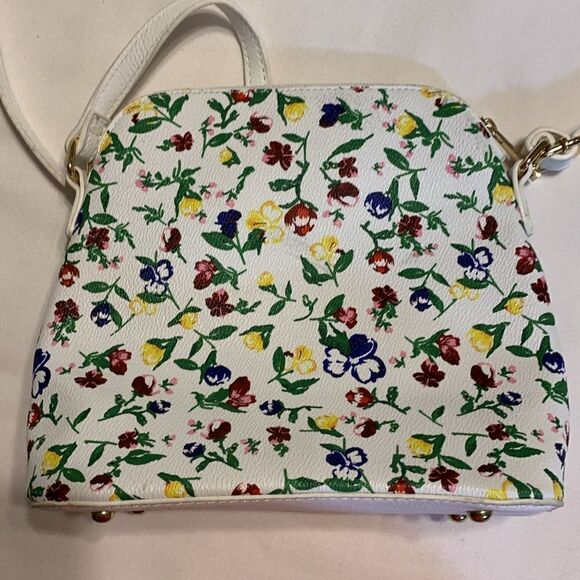Multicolor white and floral Crossbody bag with top zipper closure - Picture 4 of 10